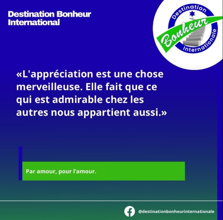 L'appréciation est une chose merveilleuse